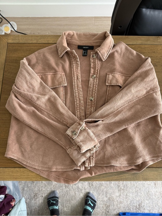 Forever 21 Tops - Forever 21 Dusty Rose-Tan Oversized Shacket